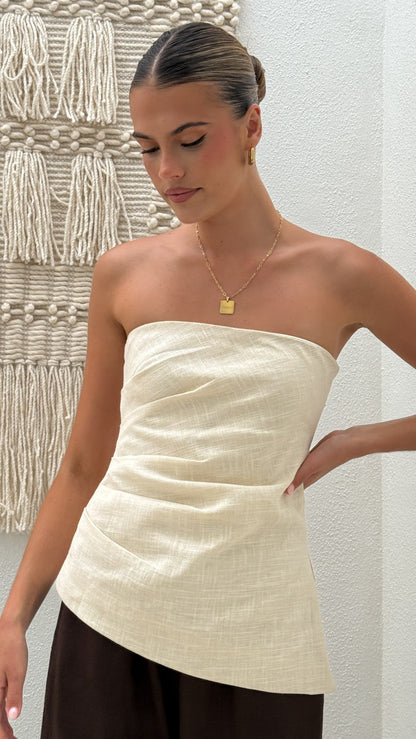 Dana Strapless Top - Cream