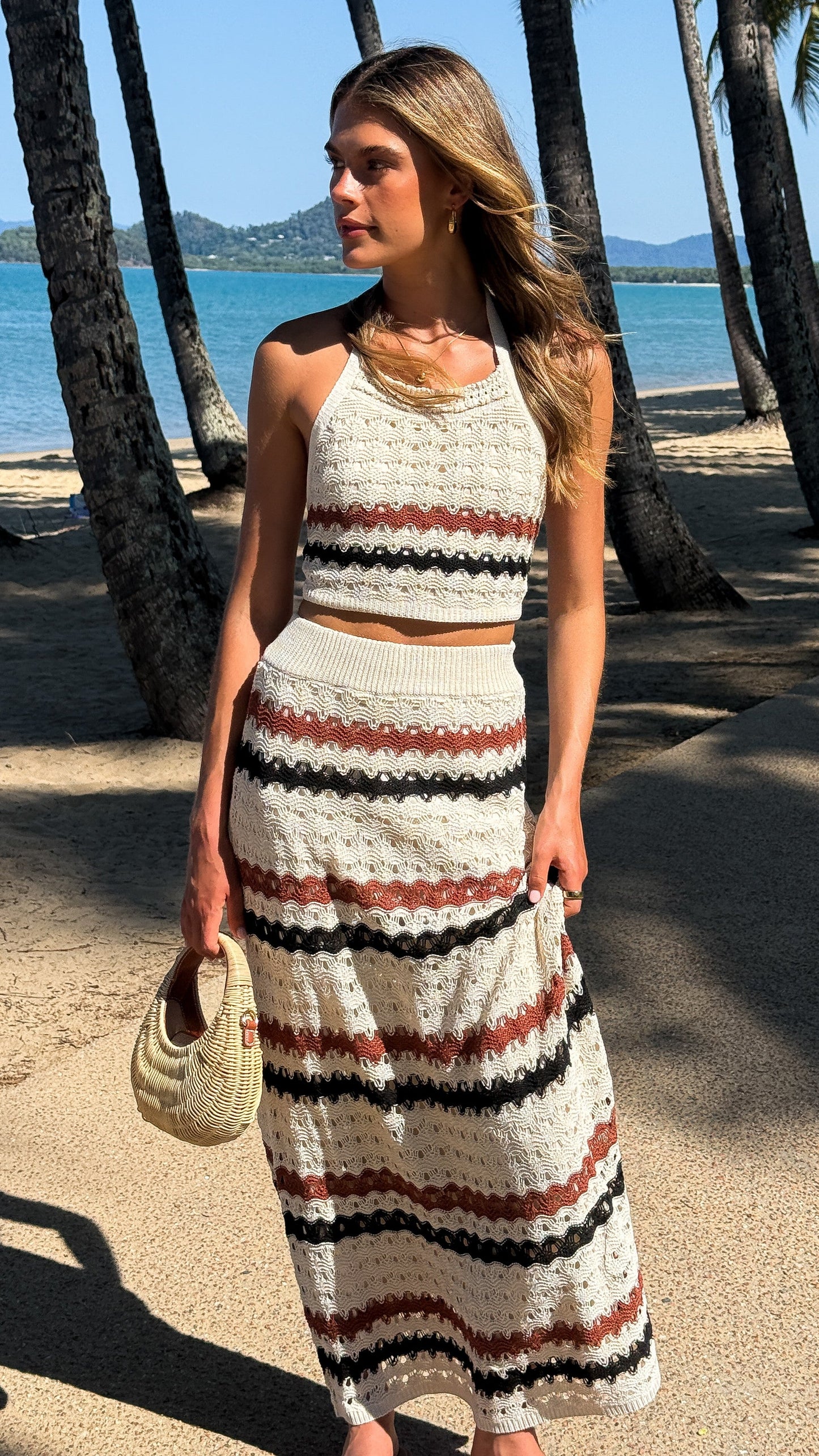 Kamali Maxi Skirt - Natural Stripe