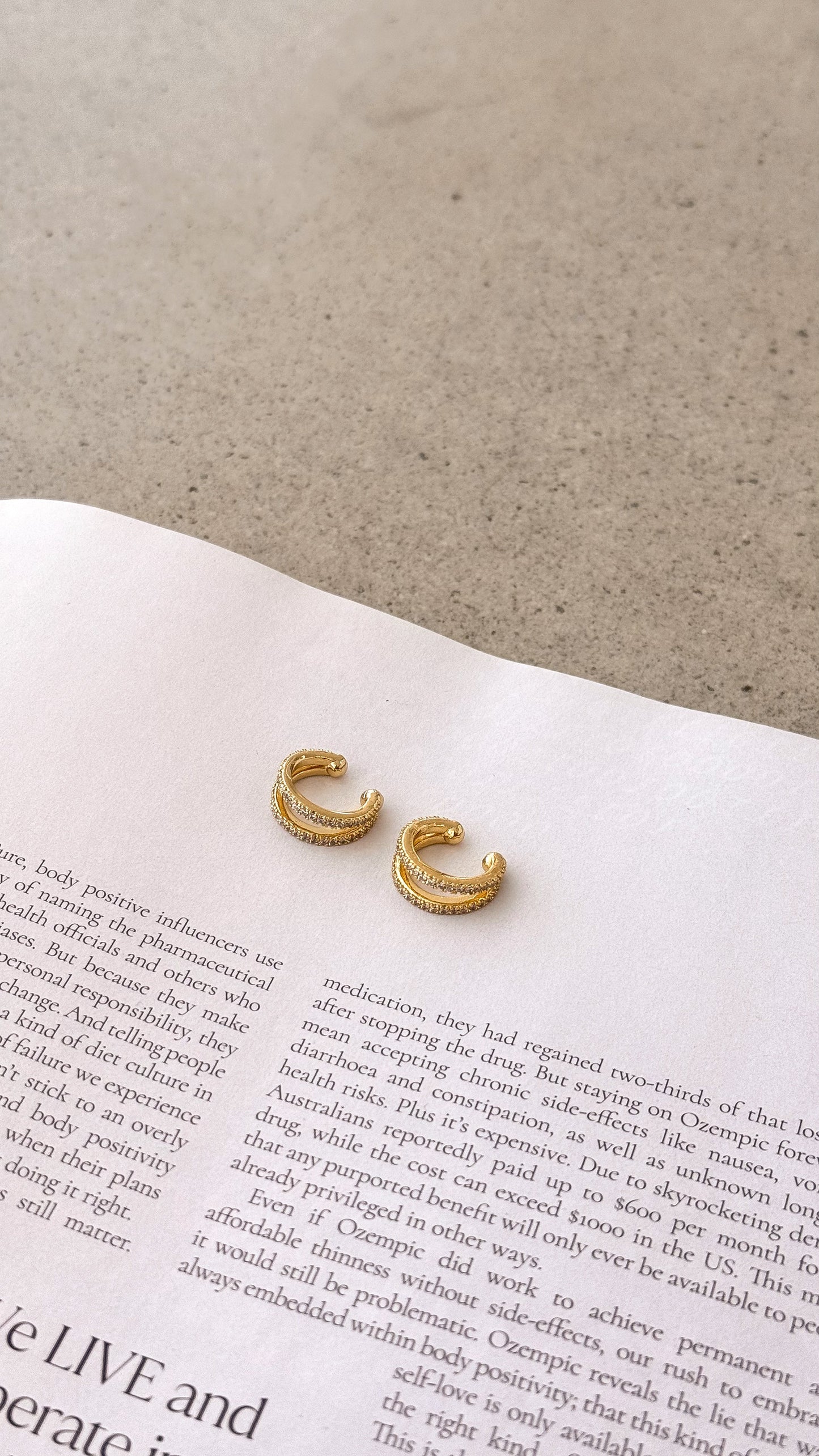 Becci Cuff Earrings - Gold