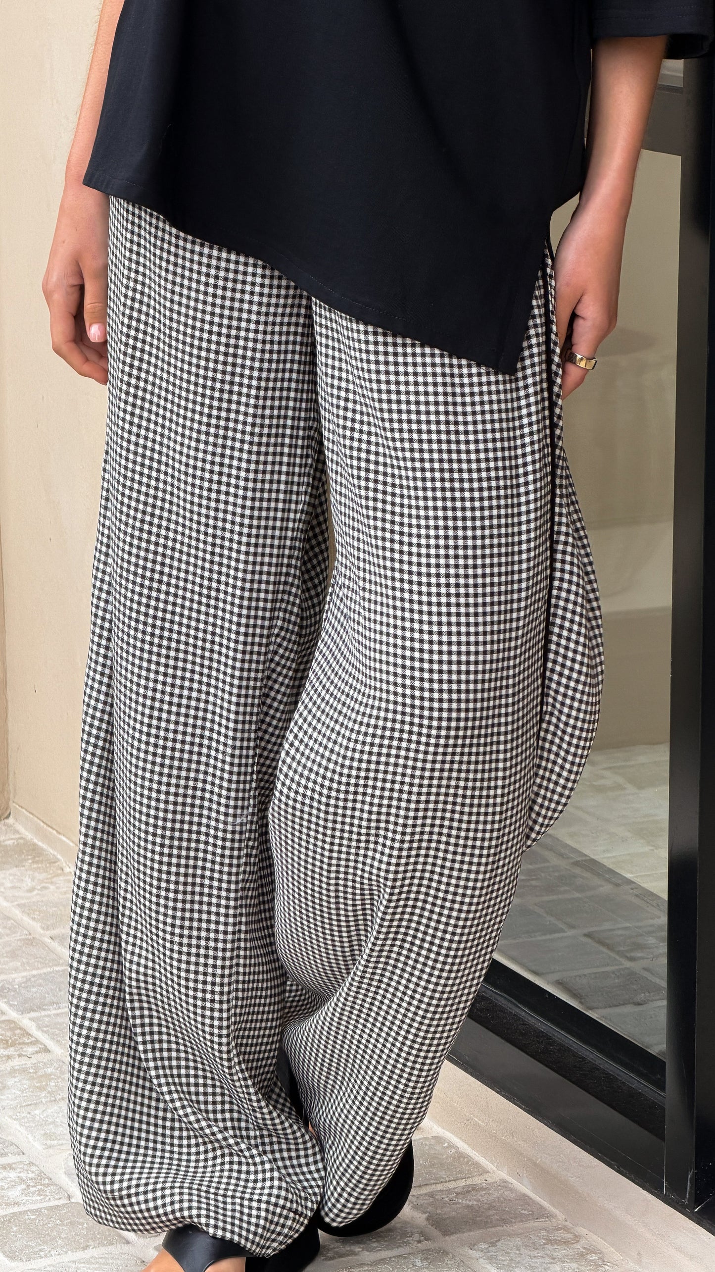 Zoelle Pants - Black Gingham