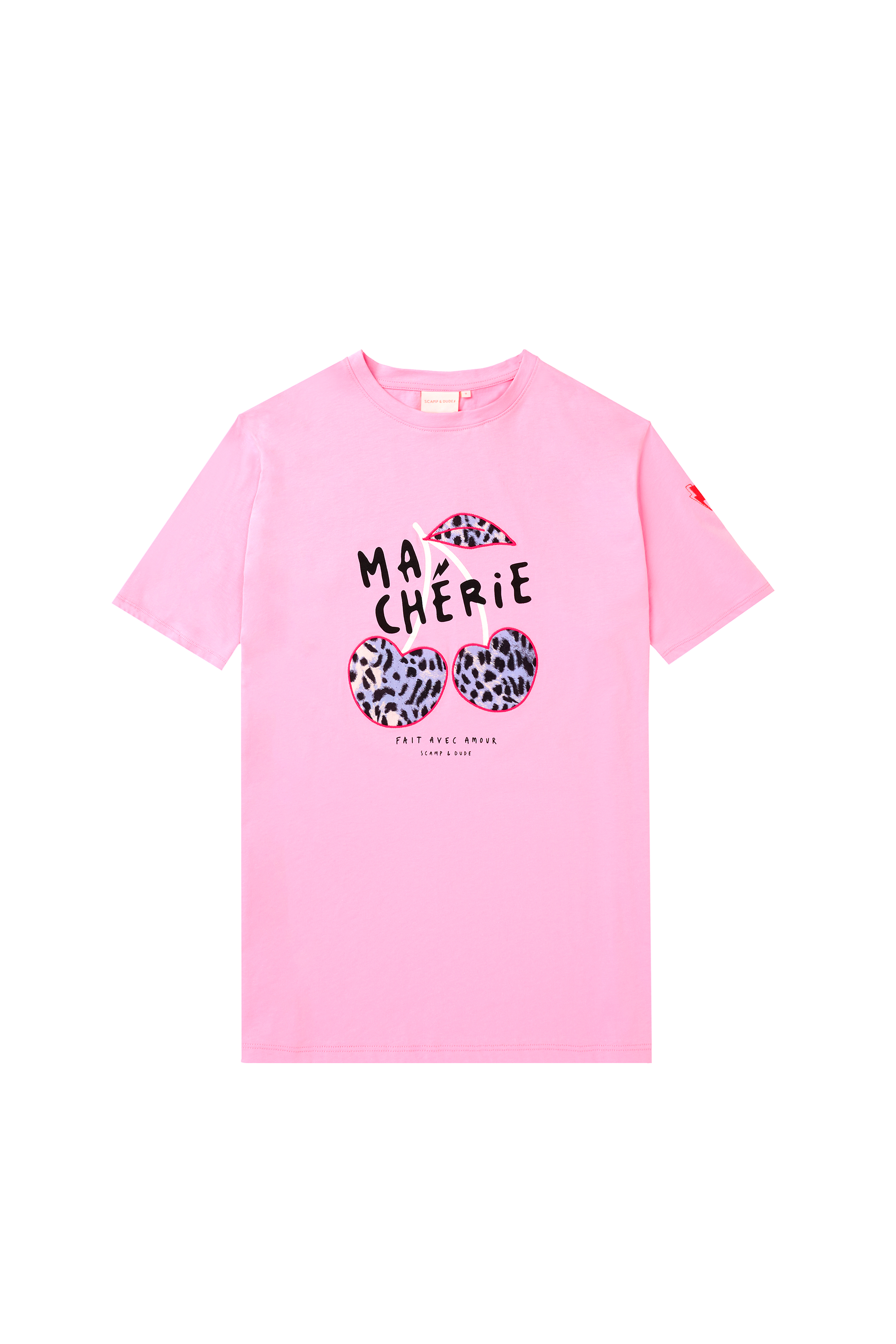 Pink Ma Cherie Graphic Print Band T-Shirt