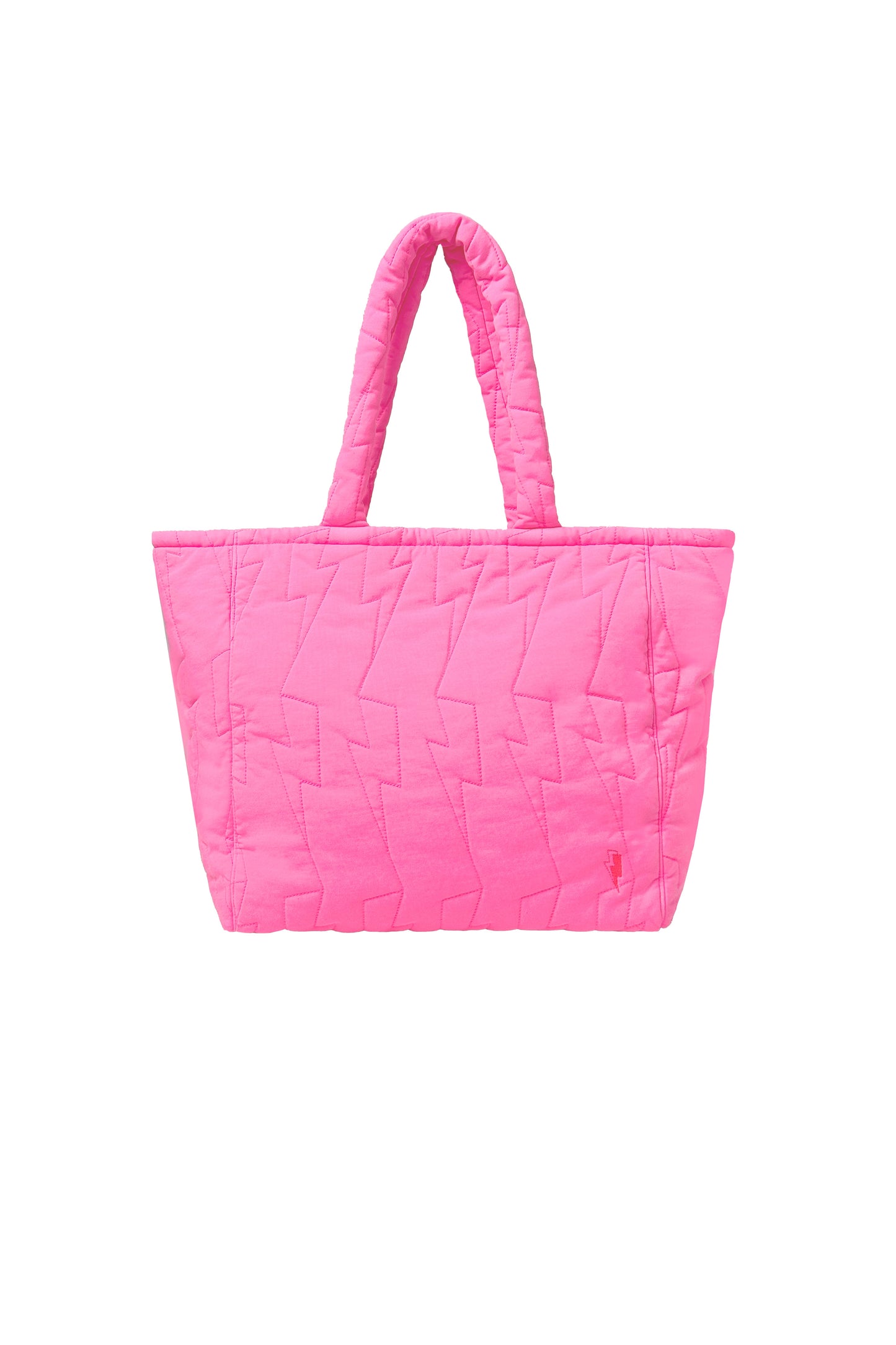 Pink Quilted Bolt Tote Bag