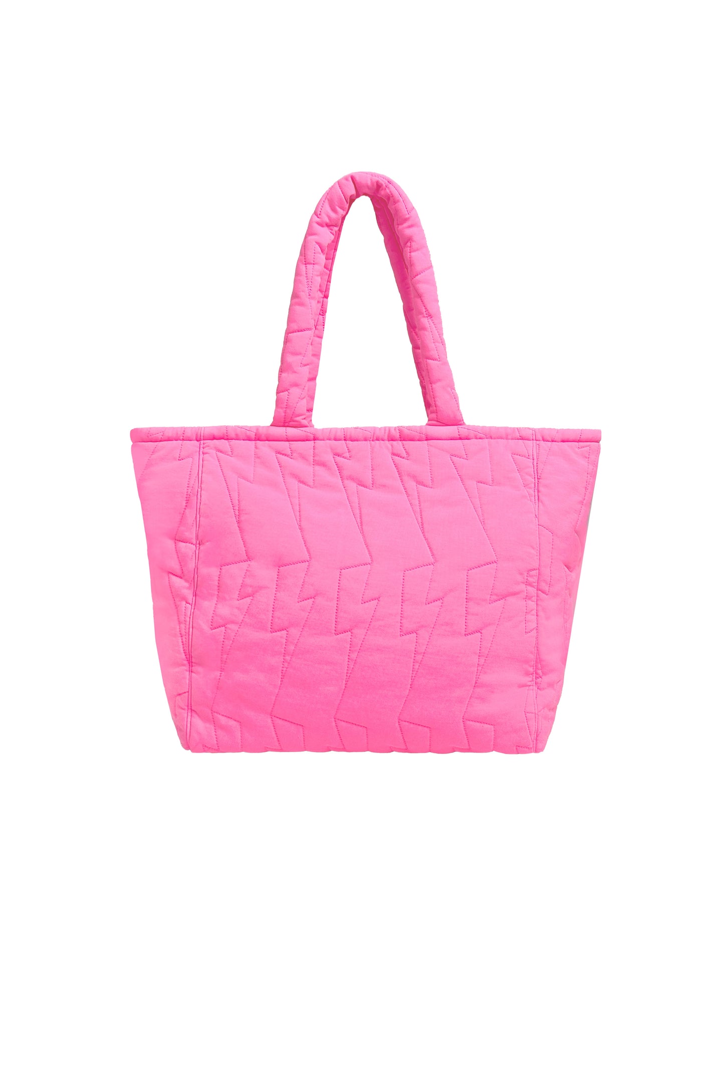 Pink Quilted Bolt Tote Bag