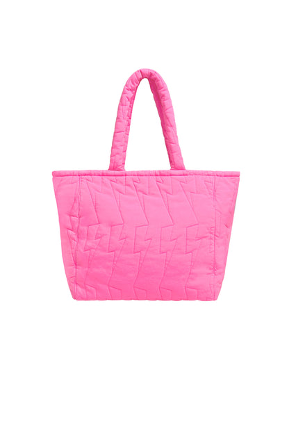 Pink Quilted Bolt Tote Bag