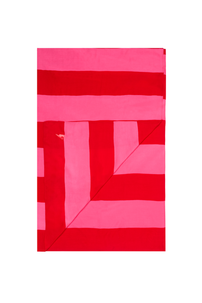 Scamp & Dude x Kate Lawler Pink with Red Stripe Charity Super Scarf