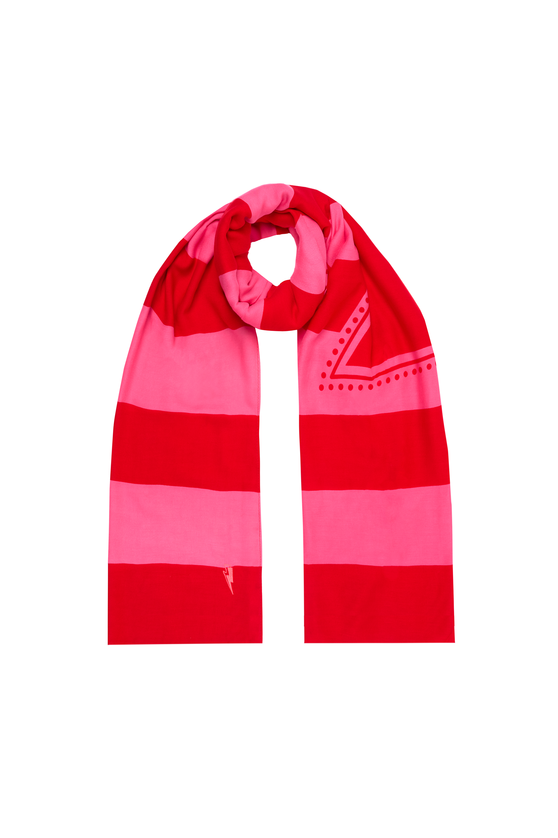Scamp & Dude x Kate Lawler Pink with Red Stripe Charity Super Scarf