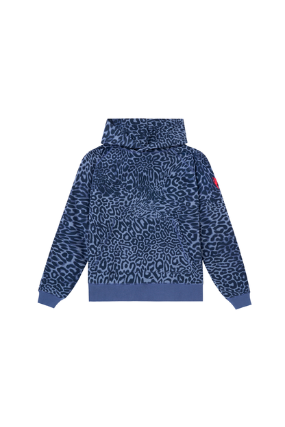 Blue Leopard Ray Relaxed Hoodie