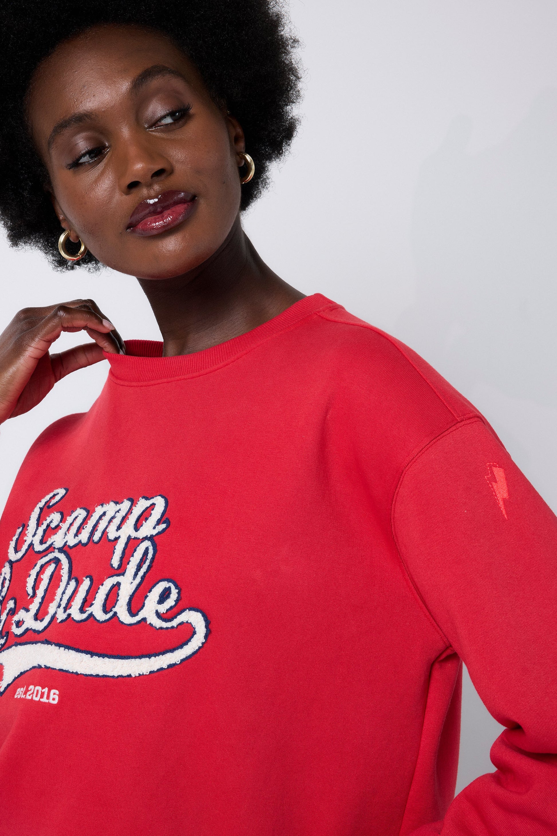 Red Varsity Scamp & Dude Oversized Sweatshirt