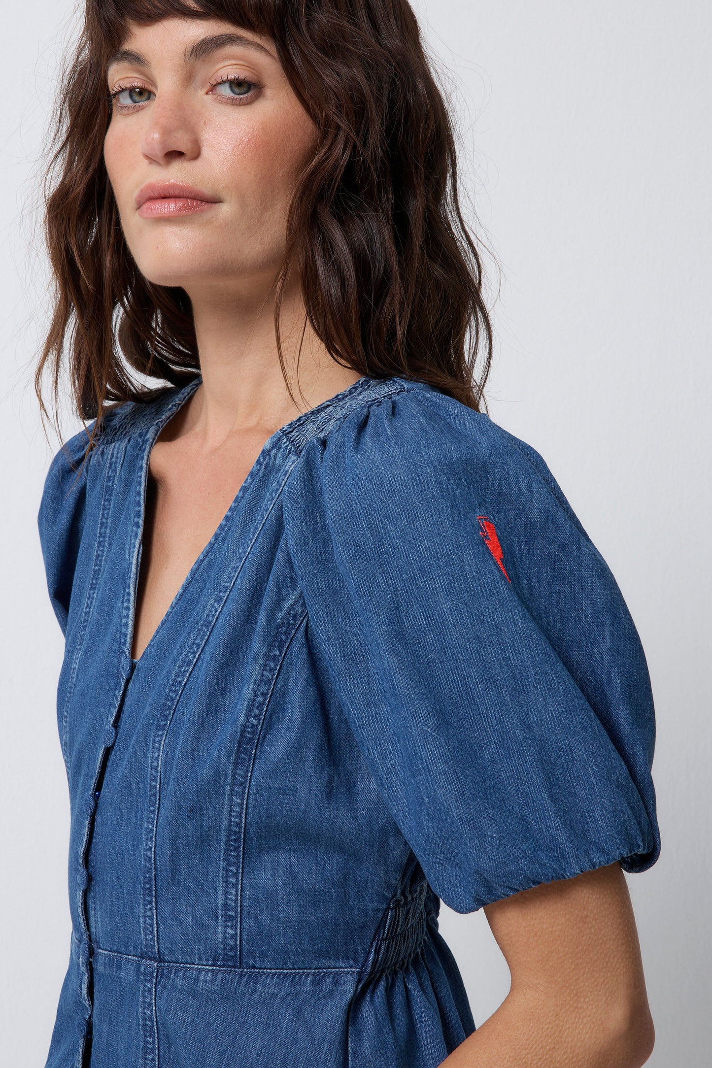 Indigo Denim Button Through Dress