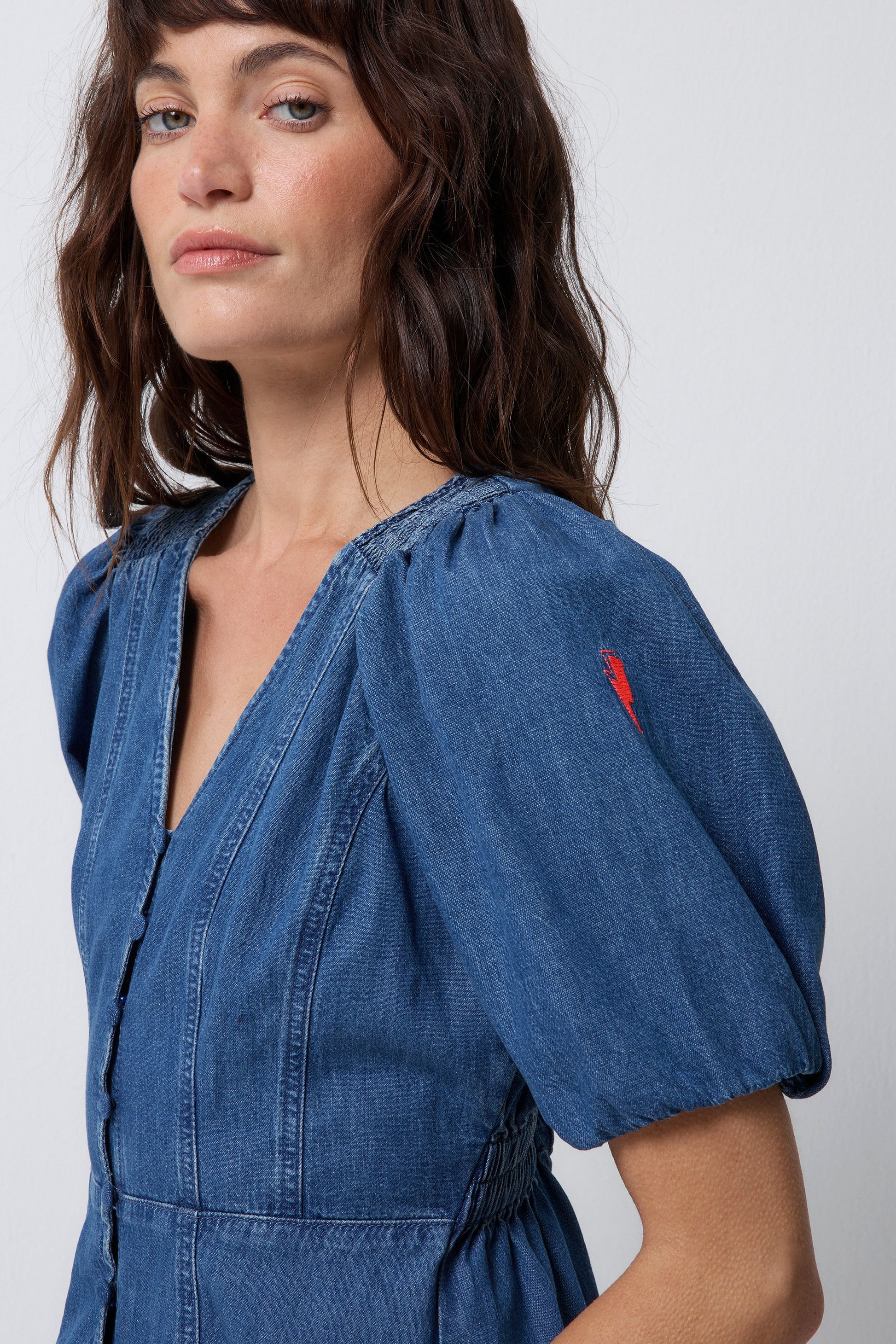 Indigo Denim Button Through Dress