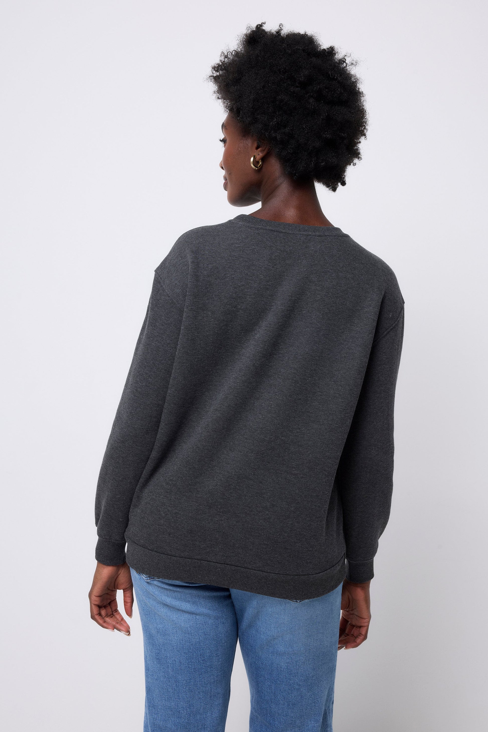Dark Grey Love Cheetah Oversized Sweatshirt