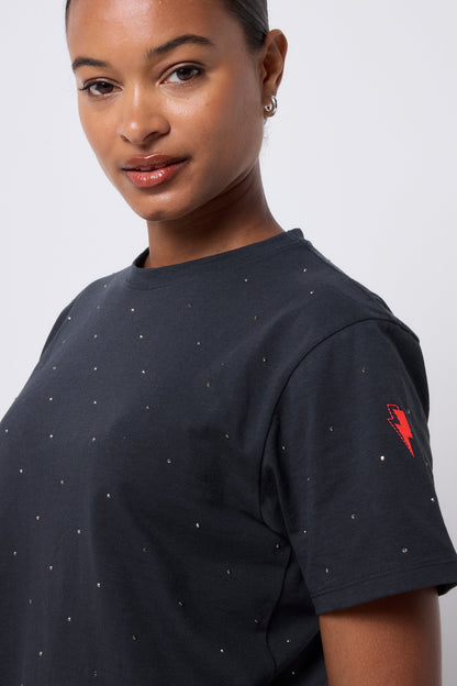 Dark Grey Studded T-Shirt