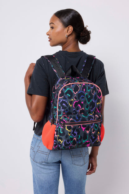 Grey with Rainbow Shadow Leopard Backpack