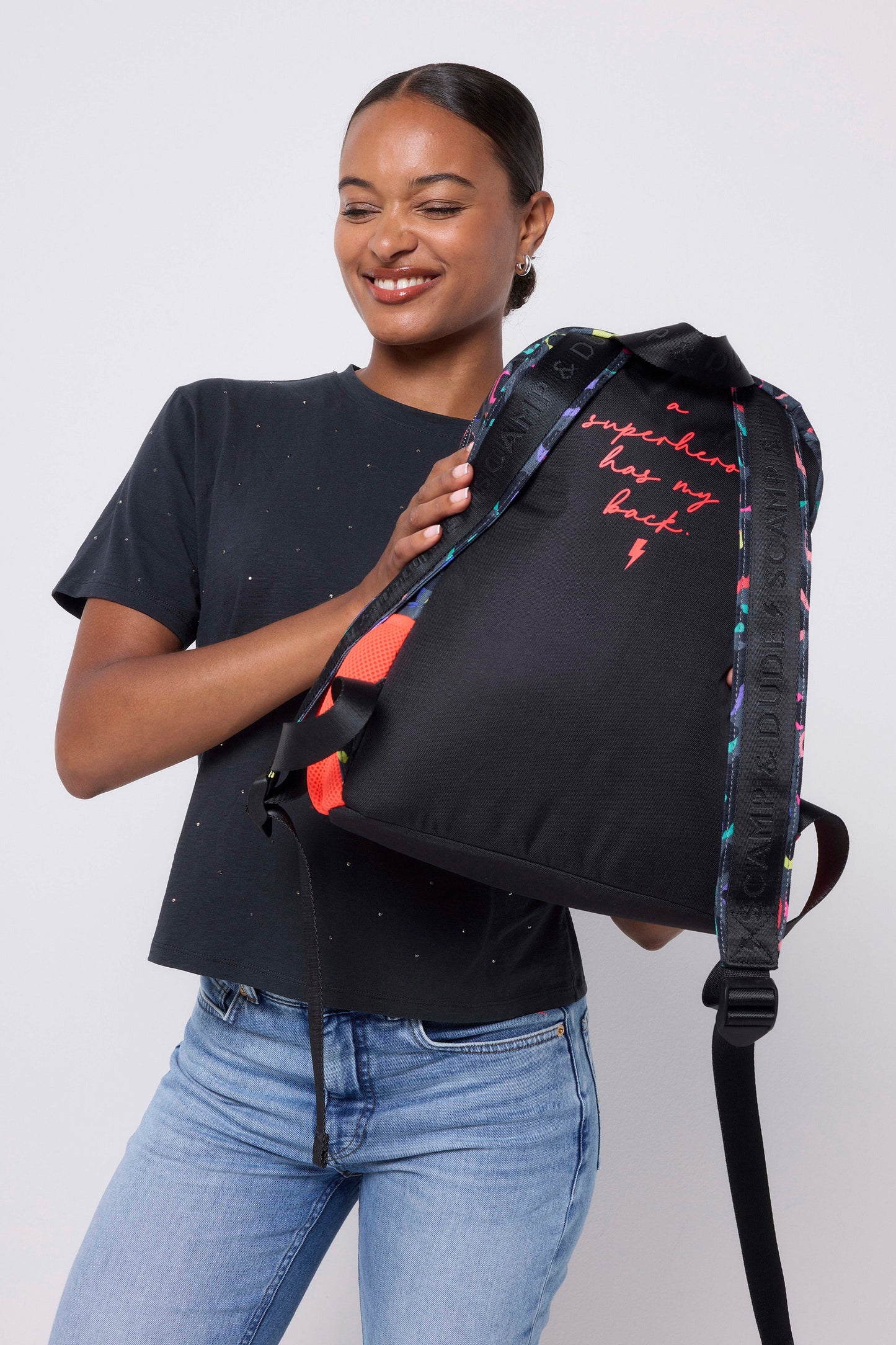 Grey with Rainbow Shadow Leopard Backpack