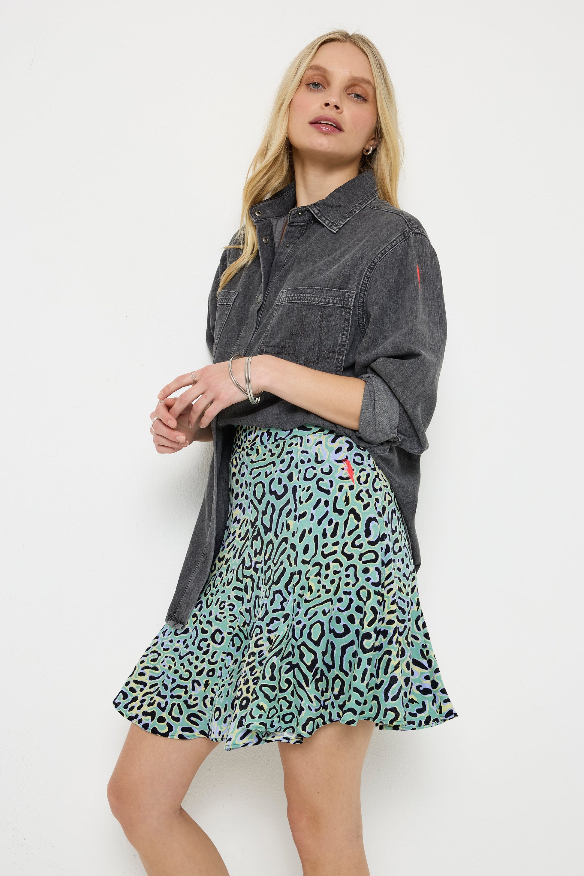 Washed Black Oversized Denim Shirt