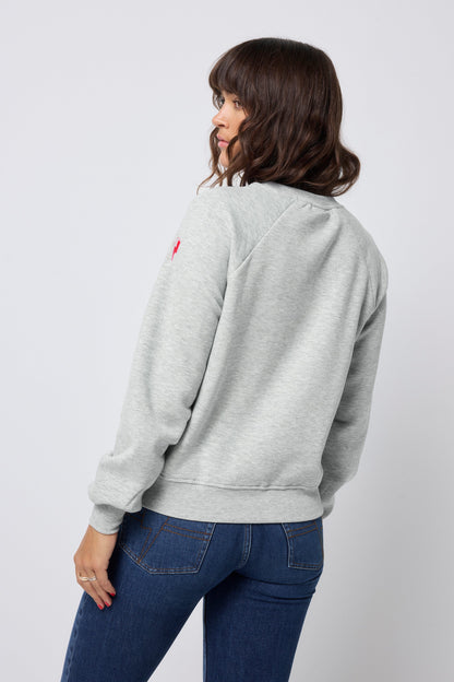 Grey Marl Duder Embroidery Sweatshirt