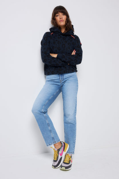 Navy Leopard Hoodie