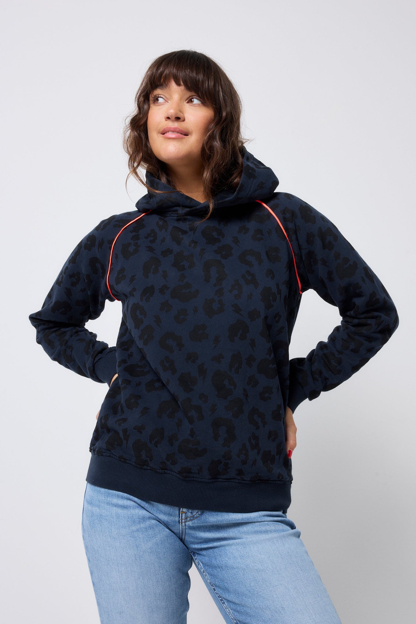 Navy Leopard Hoodie