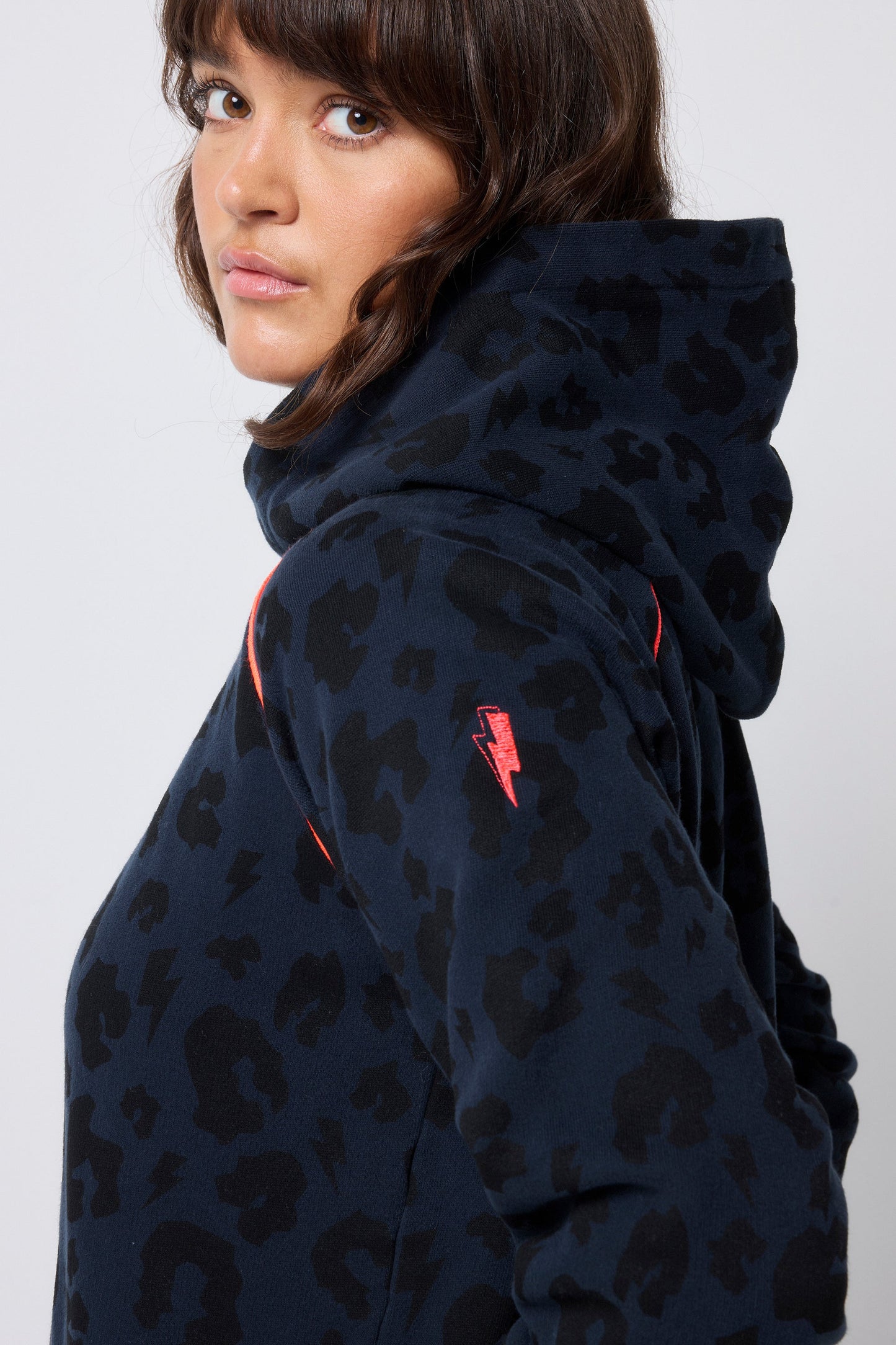 Navy Leopard Hoodie