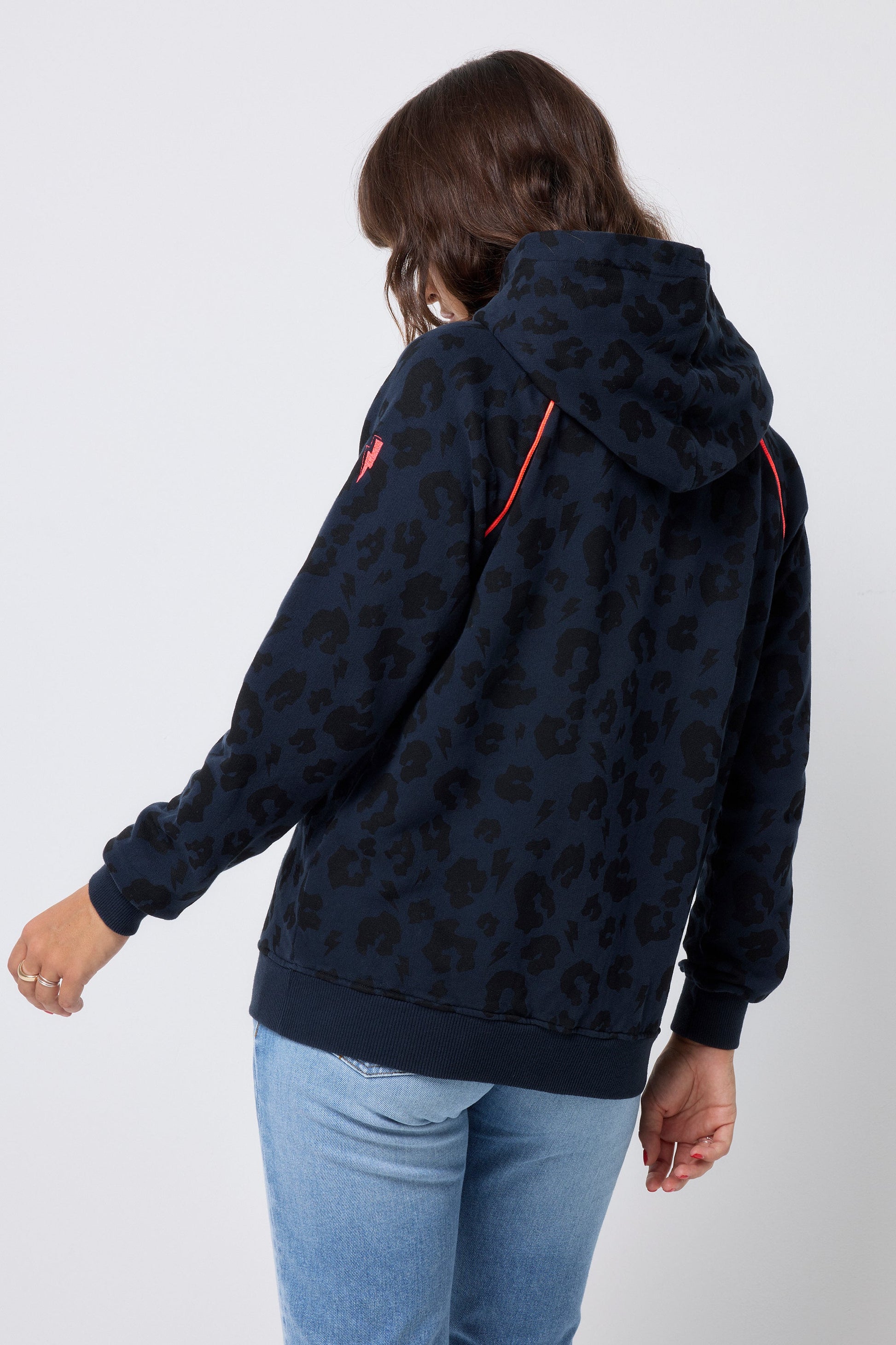 Navy Leopard Hoodie