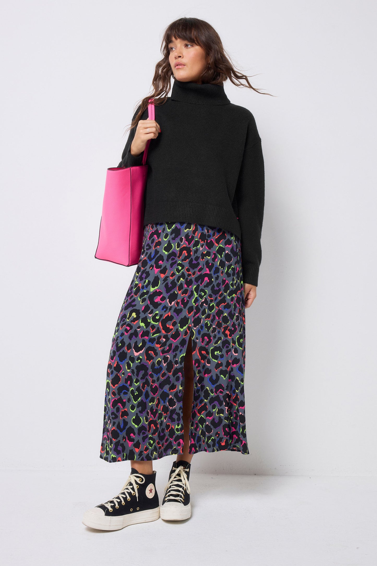 Black Turtleneck Knitted Jumper