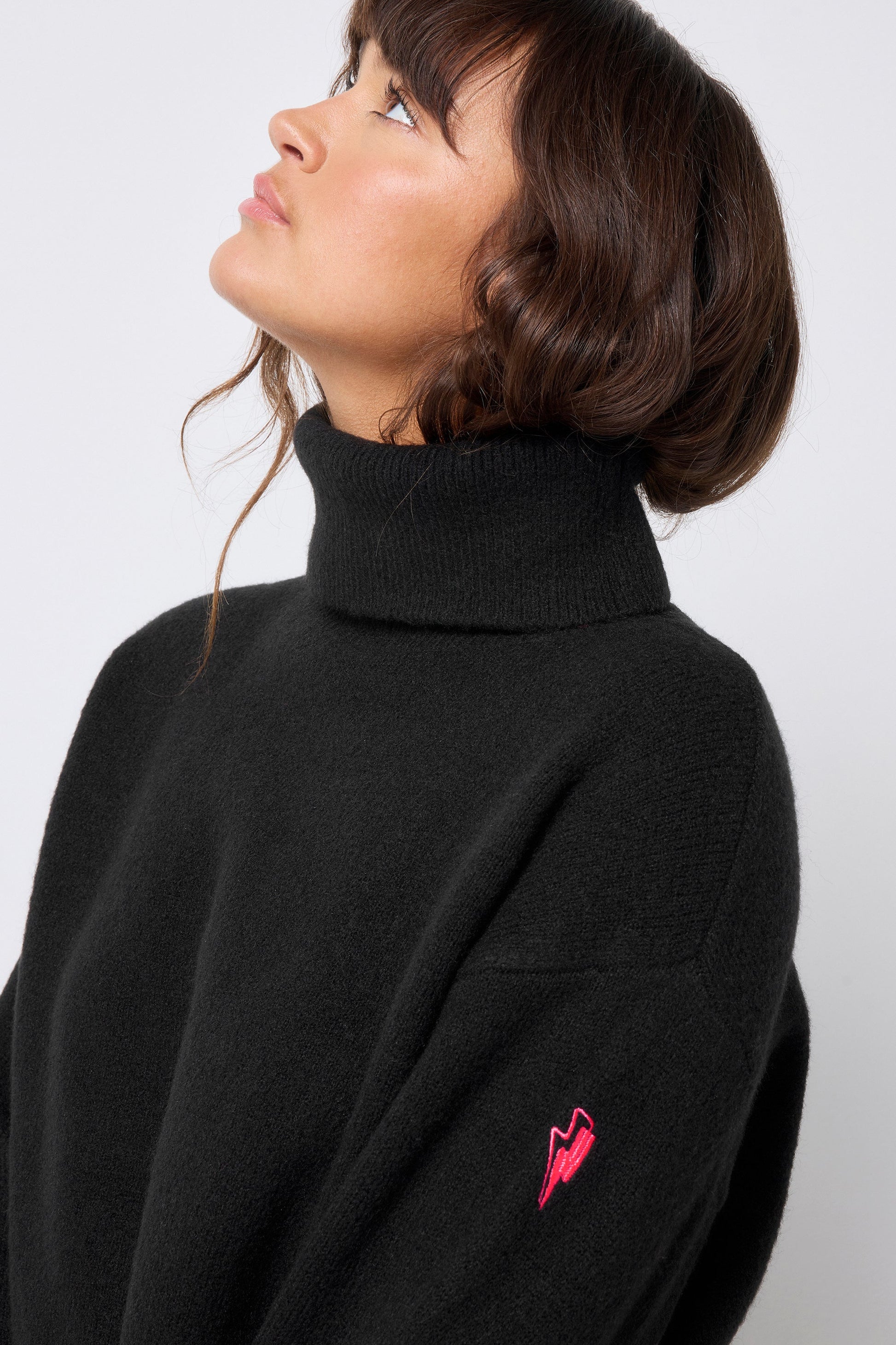 Black Turtleneck Knitted Jumper