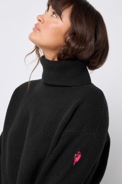 Black Turtleneck Knitted Jumper
