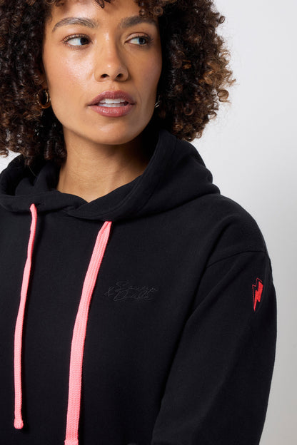 Black Longline Hoodie