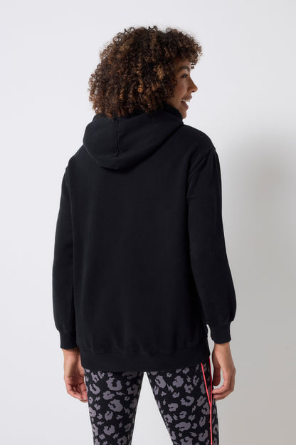 Black Longline Hoodie