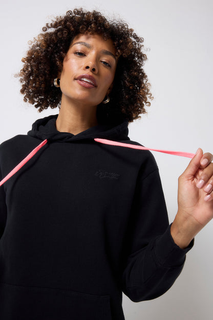 Black Longline Hoodie