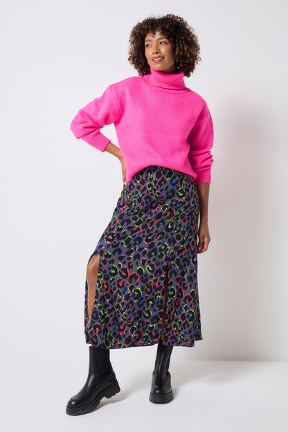 Pink Turtleneck Knitted Jumper
