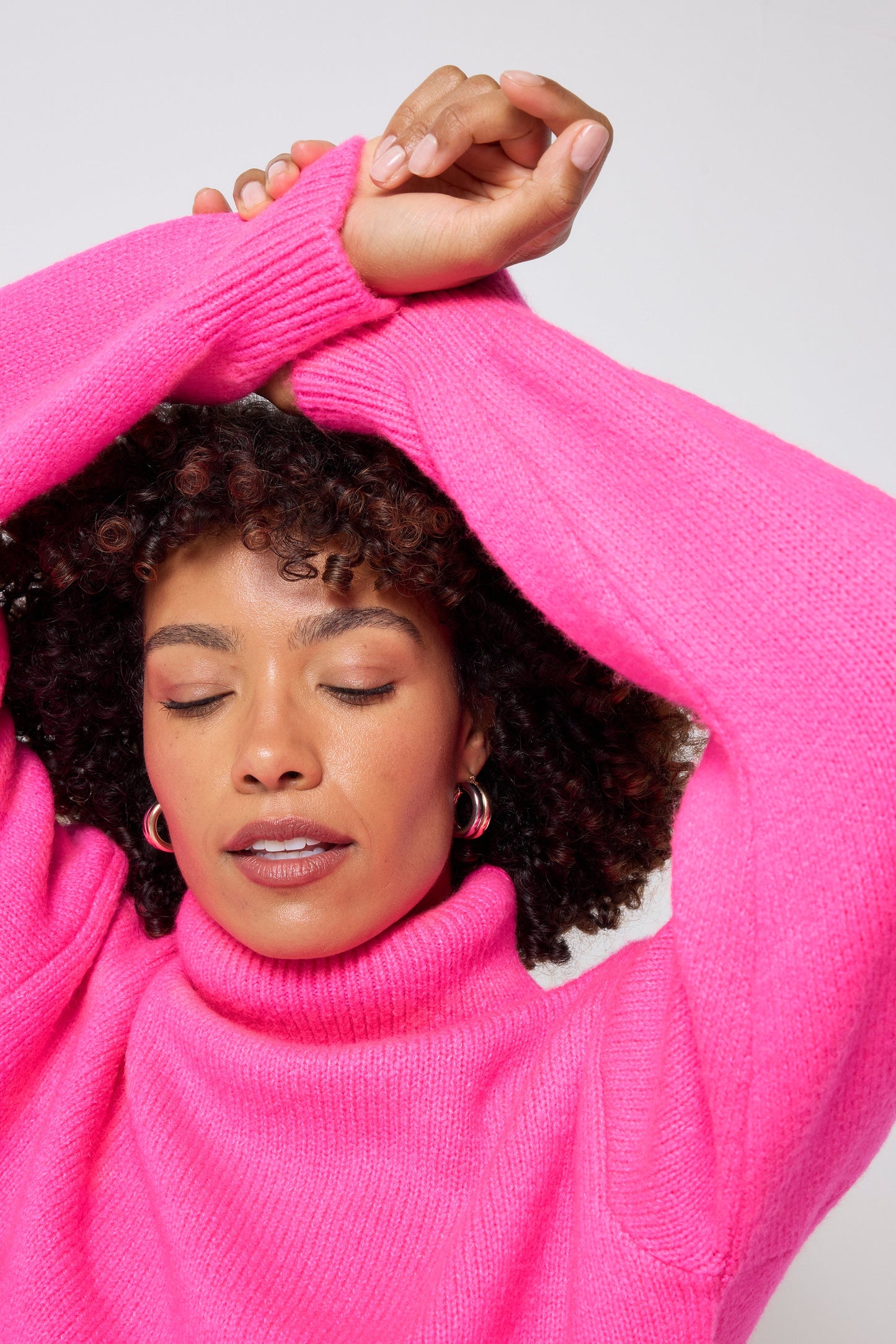 Pink Turtleneck Knitted Jumper