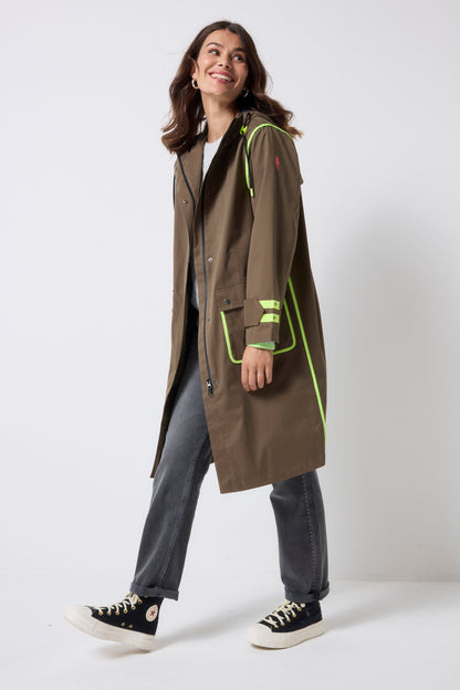 Khaki Longer Length Raincoat