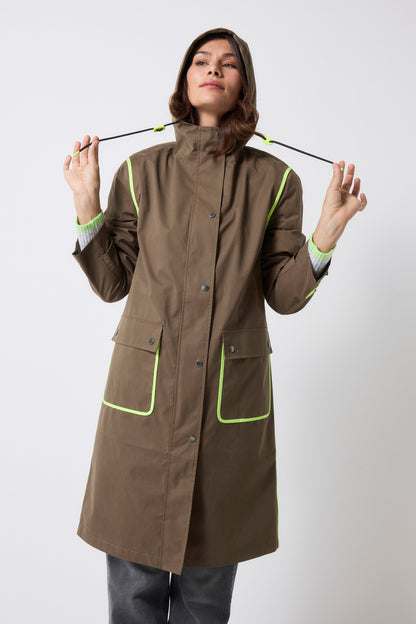 Khaki Longer Length Raincoat