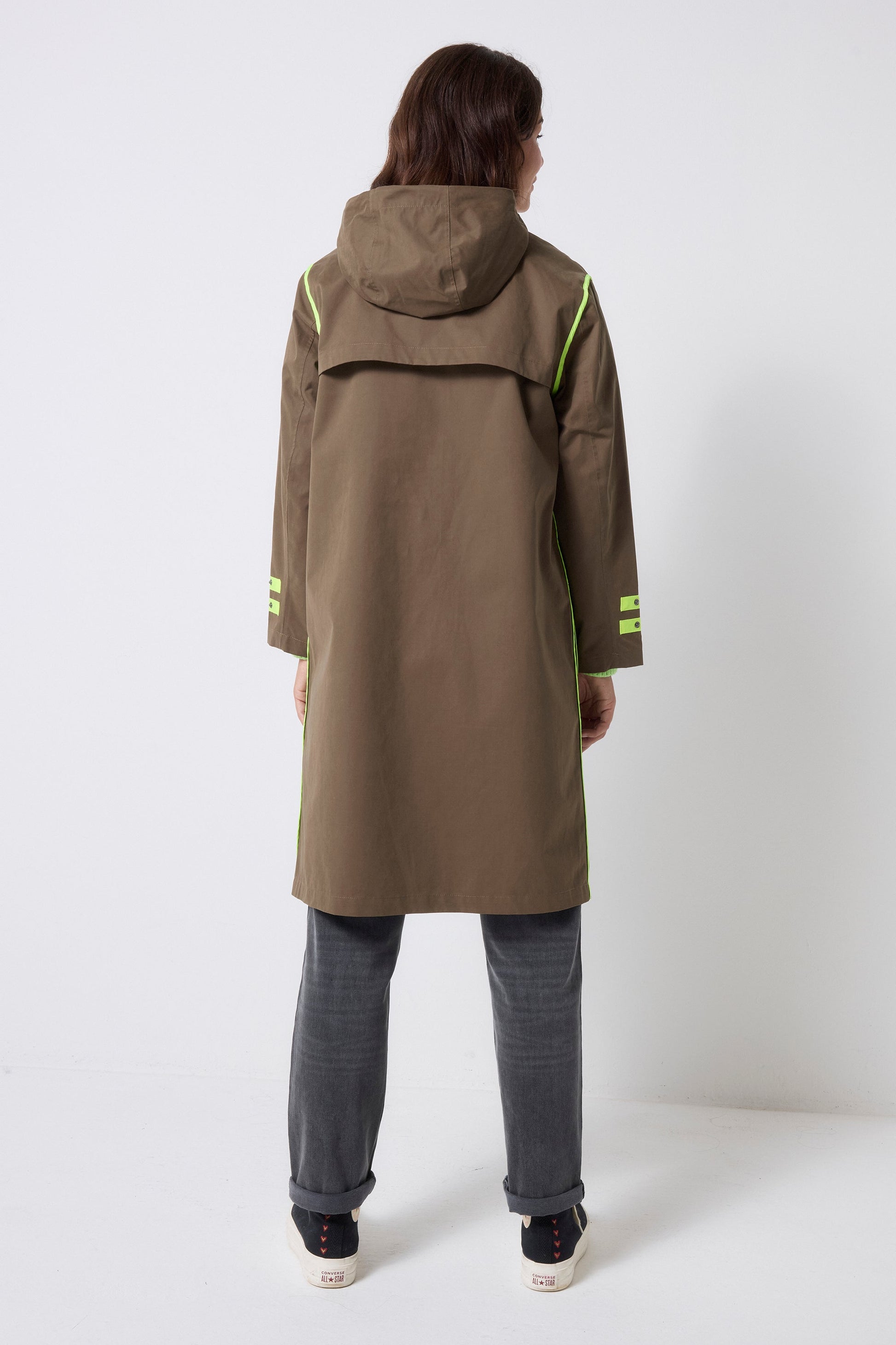 Khaki Longer Length Raincoat