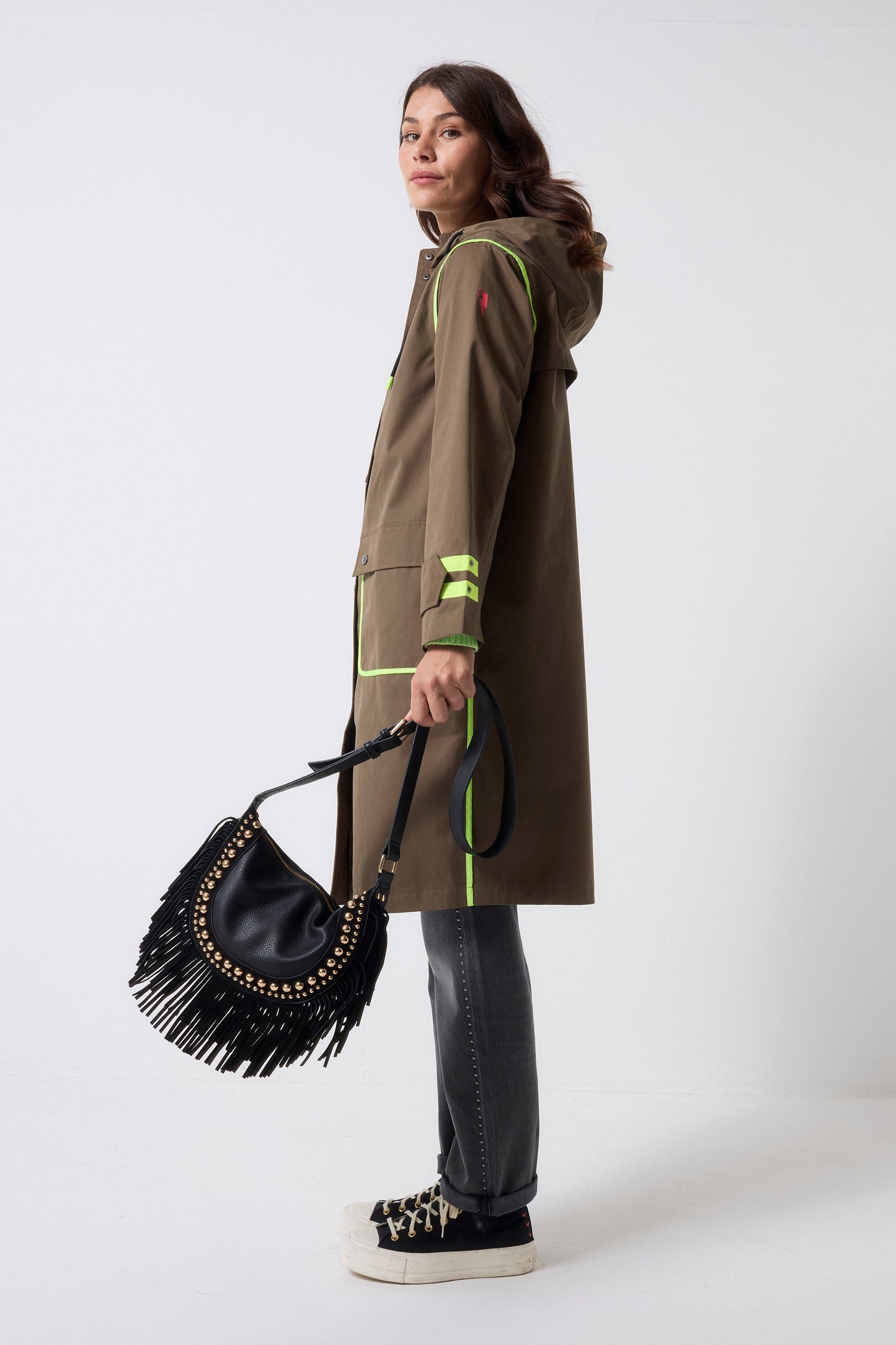Khaki Longer Length Raincoat