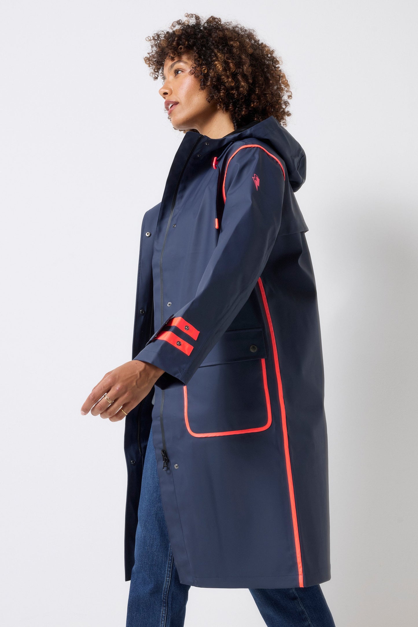 Navy Longer Length Raincoat