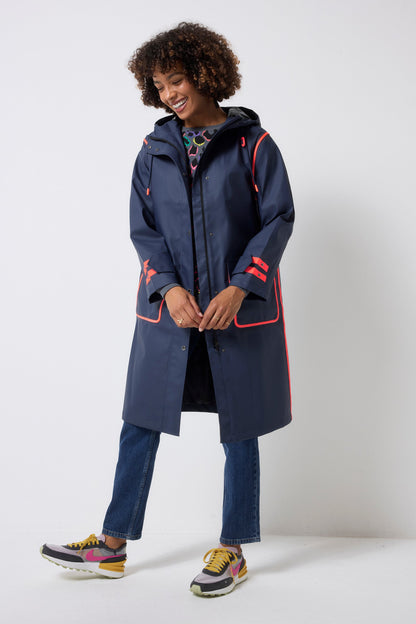 Navy Longer Length Raincoat