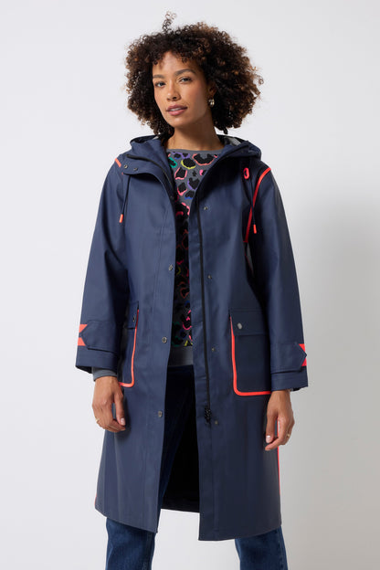 Navy Longer Length Raincoat