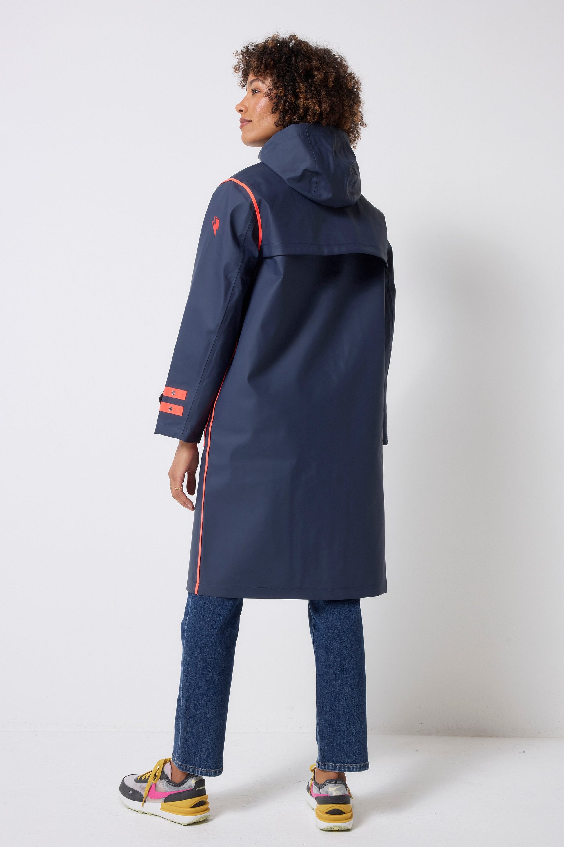 Navy Longer Length Raincoat