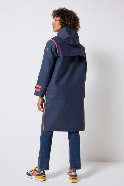 Navy Longer Length Raincoat