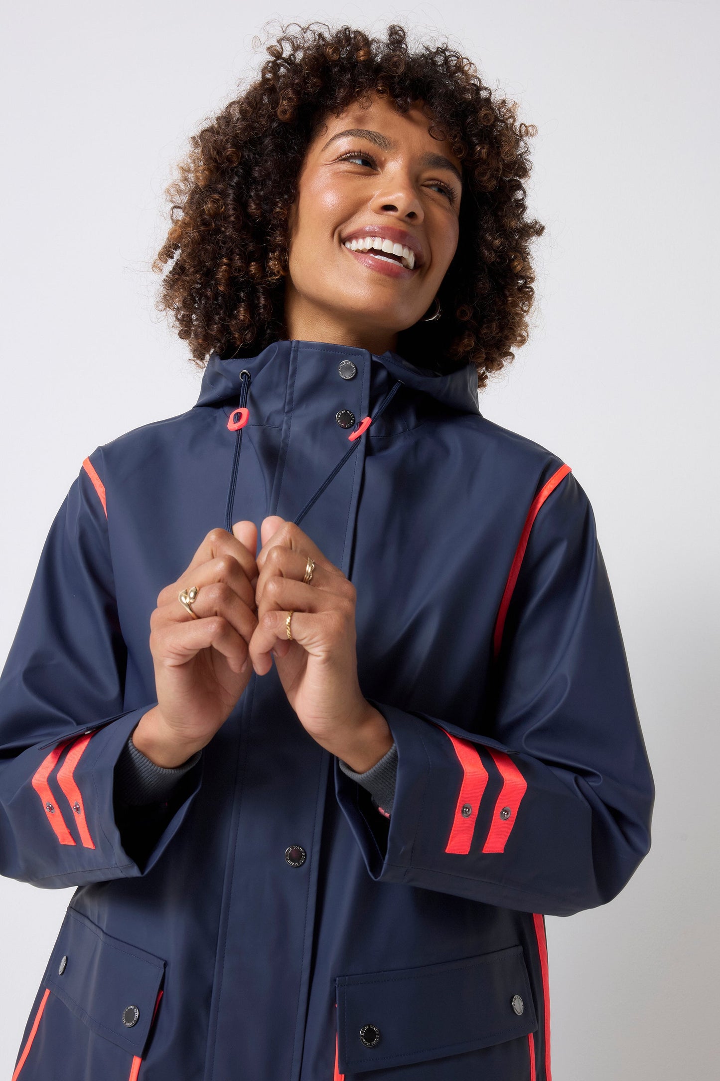 Navy Longer Length Raincoat