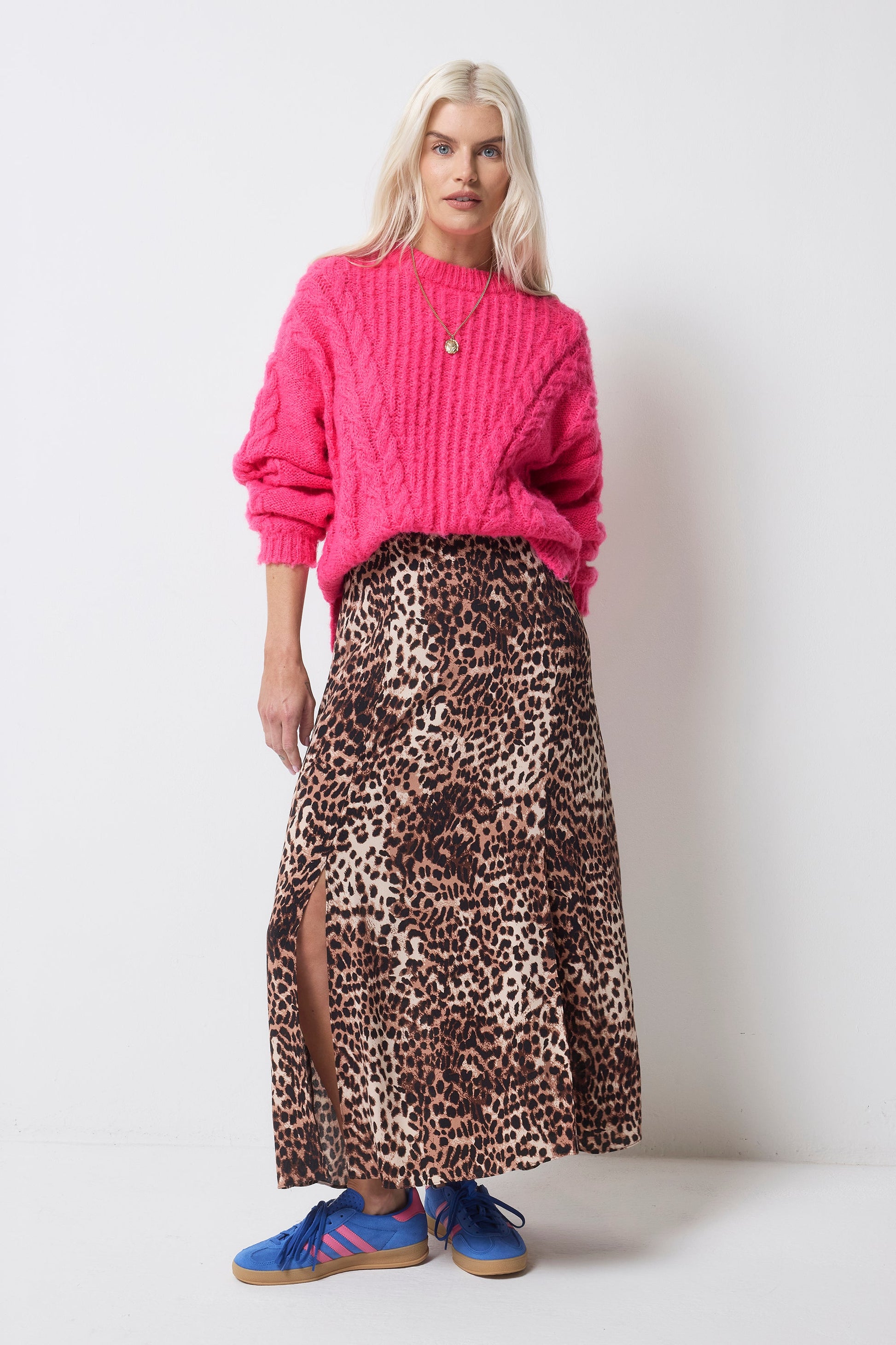 Pink Cable Knit Jumper