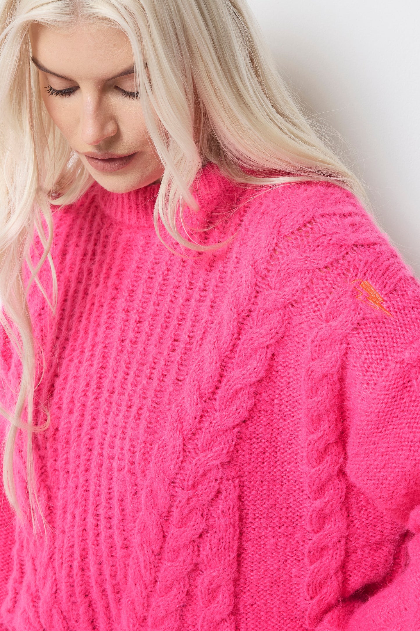 Pink Cable Knit Jumper