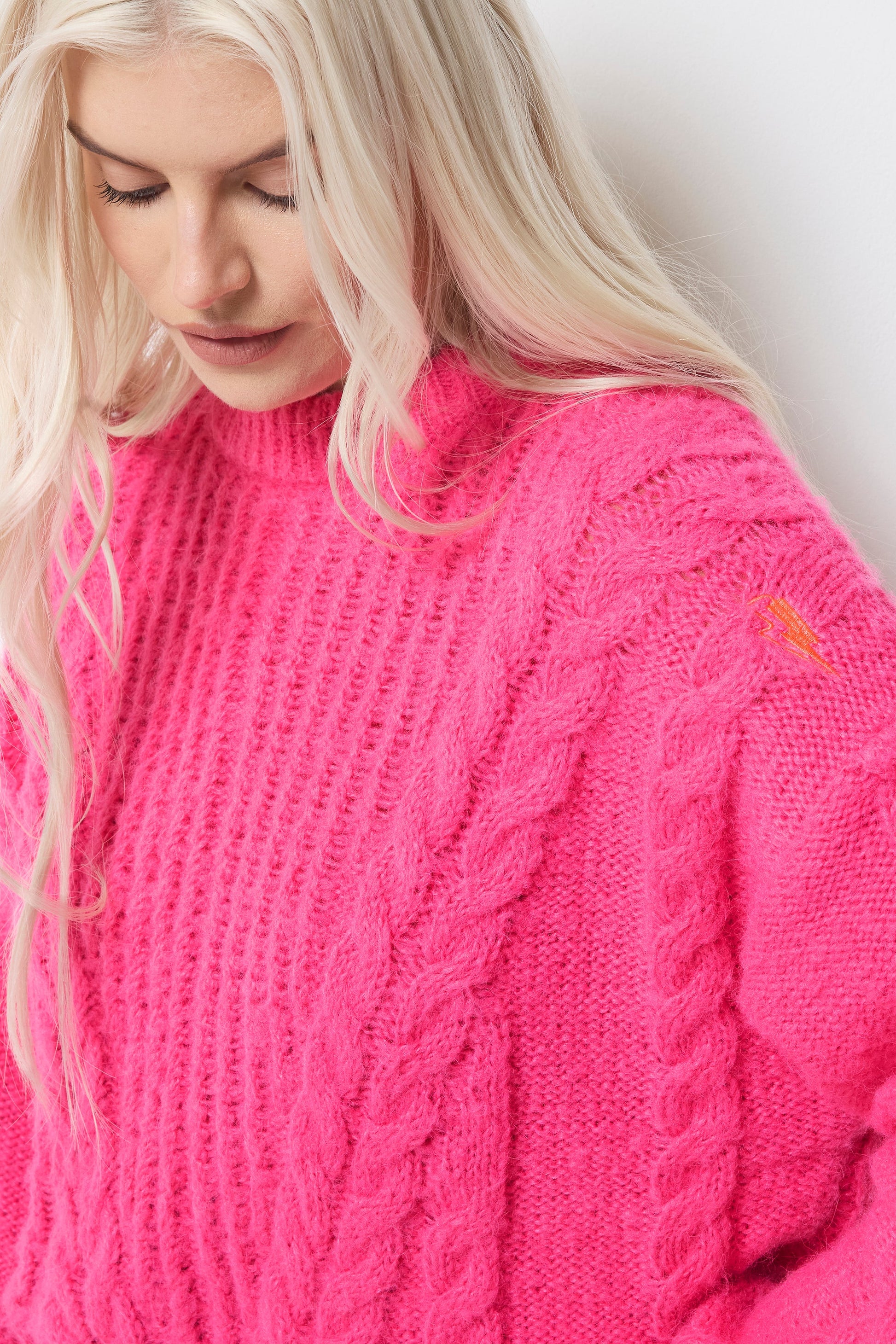 Pink Cable Knit Jumper