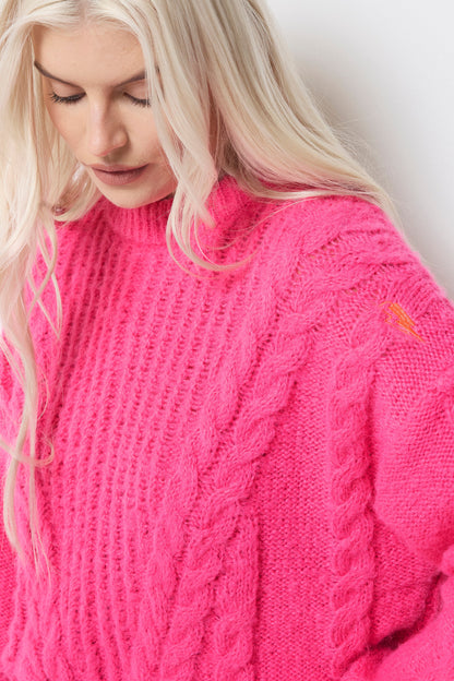 Pink Cable Knit Jumper