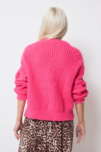 Pink Cable Knit Jumper