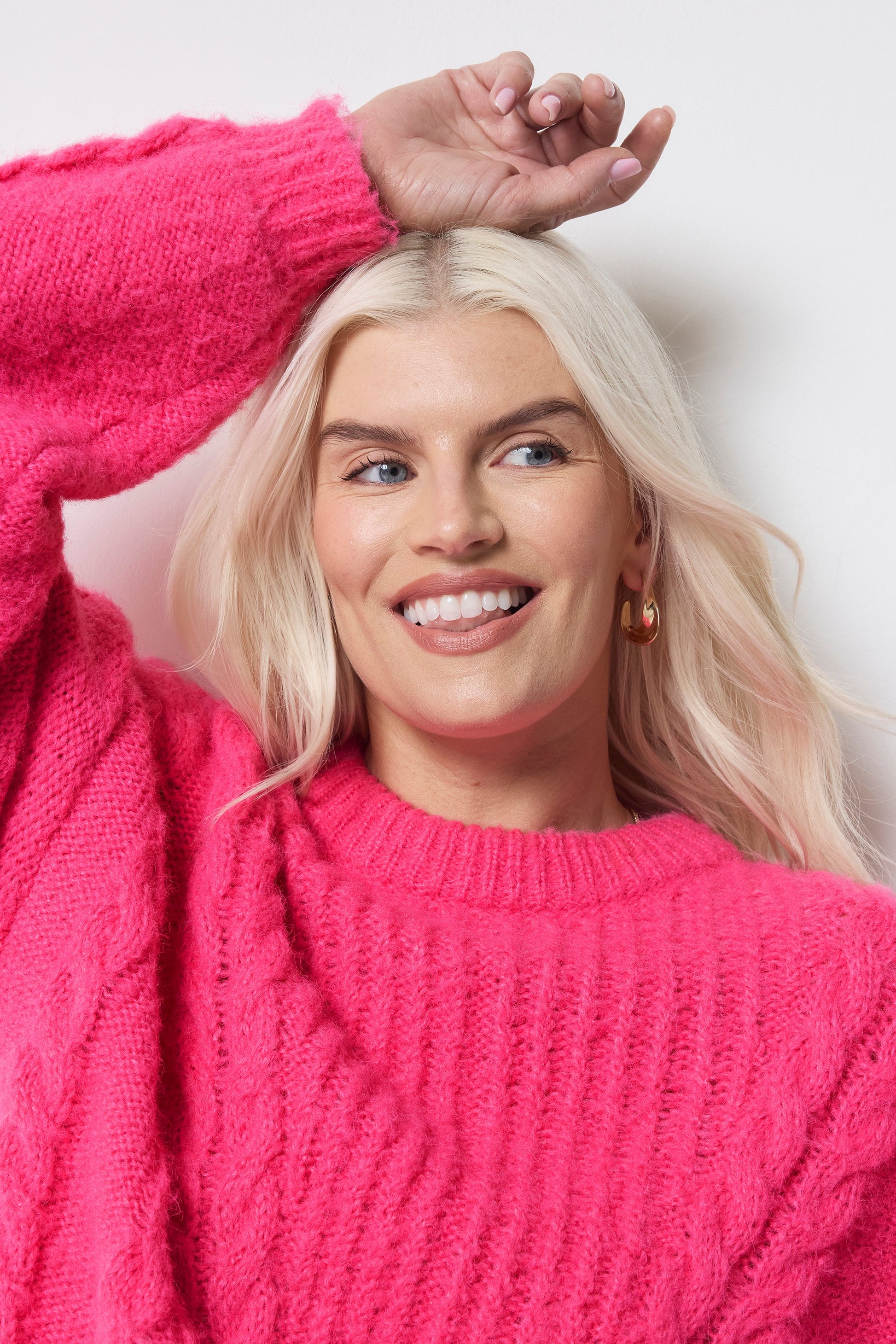 Pink Cable Knit Jumper
