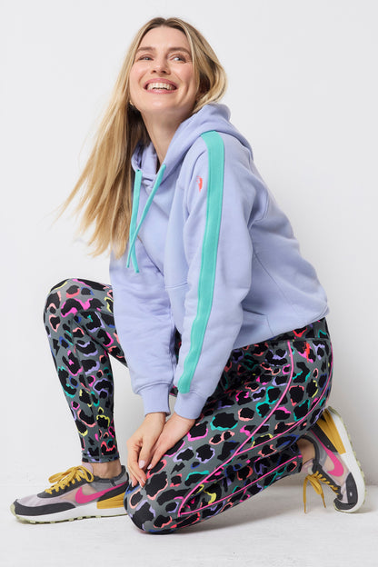 Dark Khaki with Rainbow Shadow Leopard Full Length Active Leggings