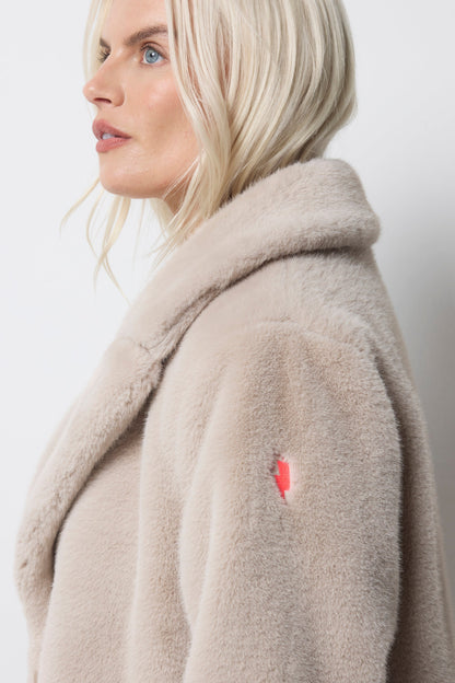 Cream Faux Fur Coat